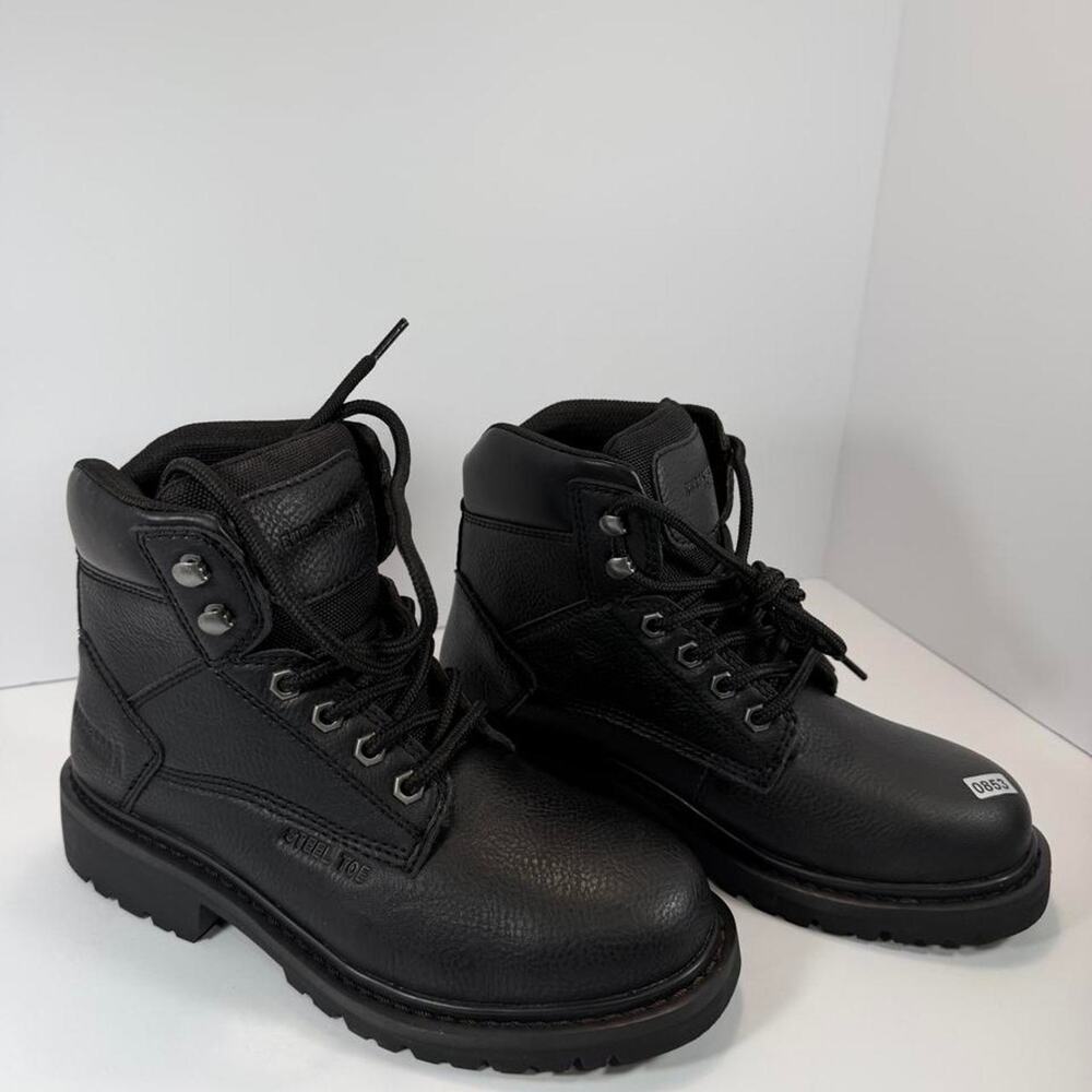 Eurostar Women Cascade Steel Toe Black Work Boot Size 7